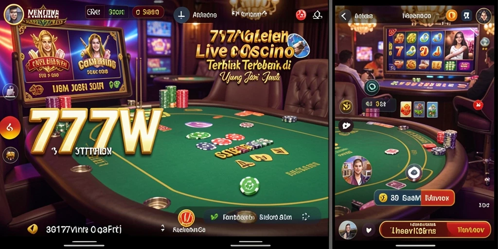 Gameplay mendebarkan dan interaksi dengan dealer langsung di 7777W.
