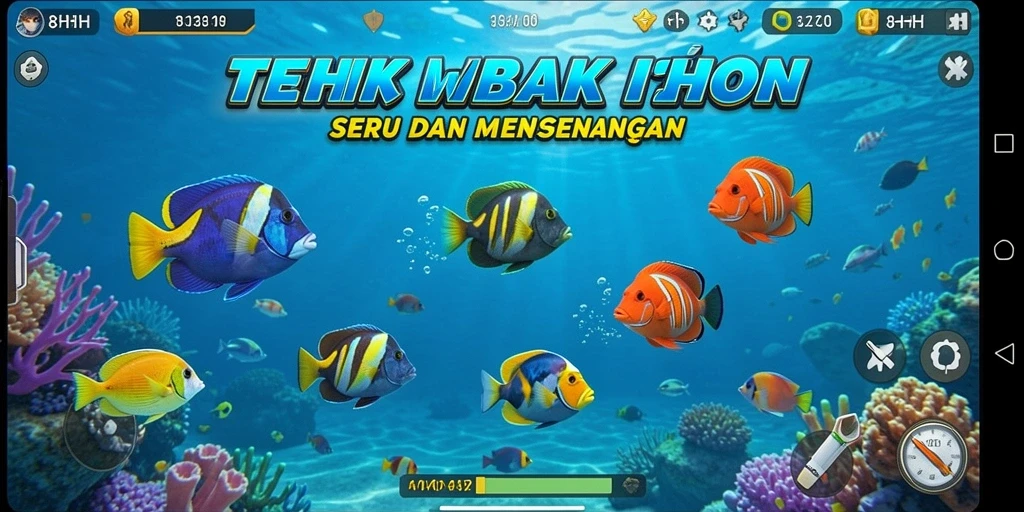 Tampilan gameplay seru dari 8HHH yang menampilkan aksi Tembak Ikan.