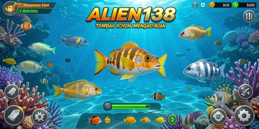 Tampilan gameplay Tembak Ikan yang seru dan menantang di ALIEN138.