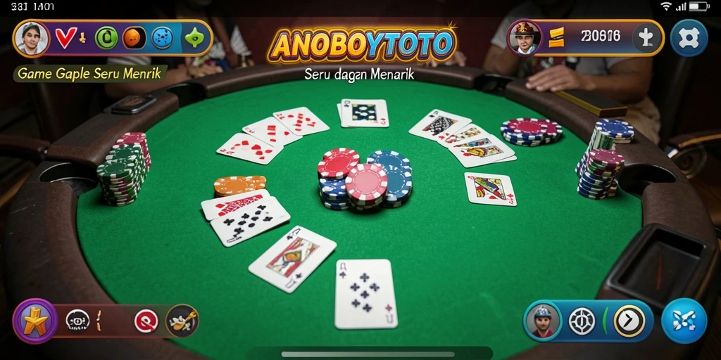 Tampilan gameplay seru ANOBOYTOTO untuk permainan Gaple.