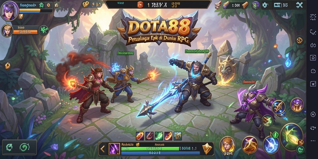 Screenshot DOTA88 menampilkan aksi mendebarkan dalam gameplay RPG.