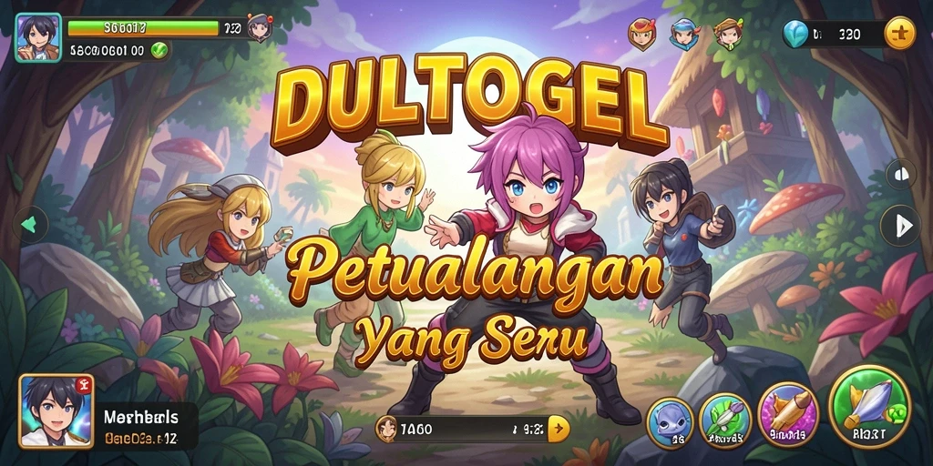 Tampilan gameplay DULTOGEL yang penuh warna dan seru.