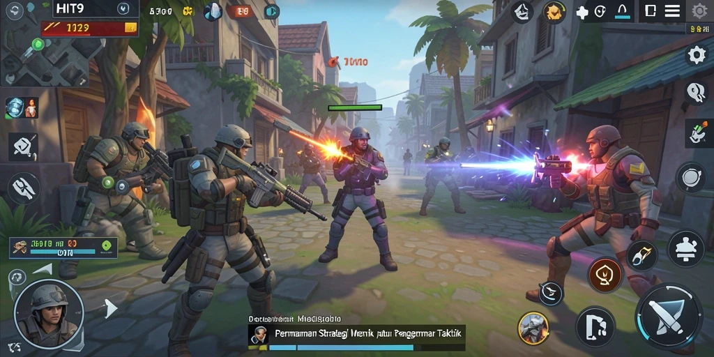 Tampilan gameplay HIT9 yang epik dan taktis dalam pertempuran strategi.