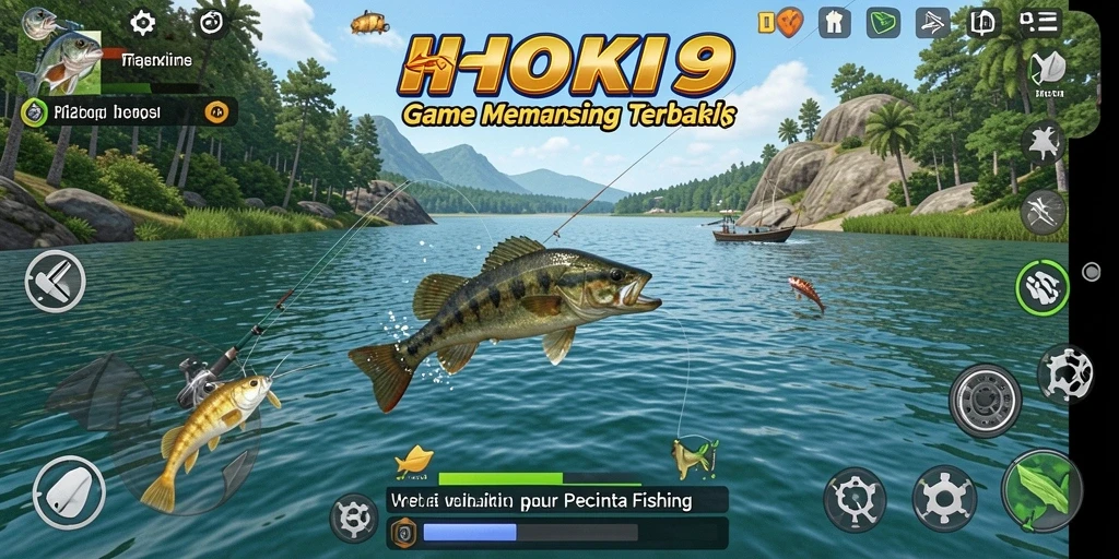 Gameplay HOKI9 menampilkan aktivitas memancing yang seru dan menyenangkan.