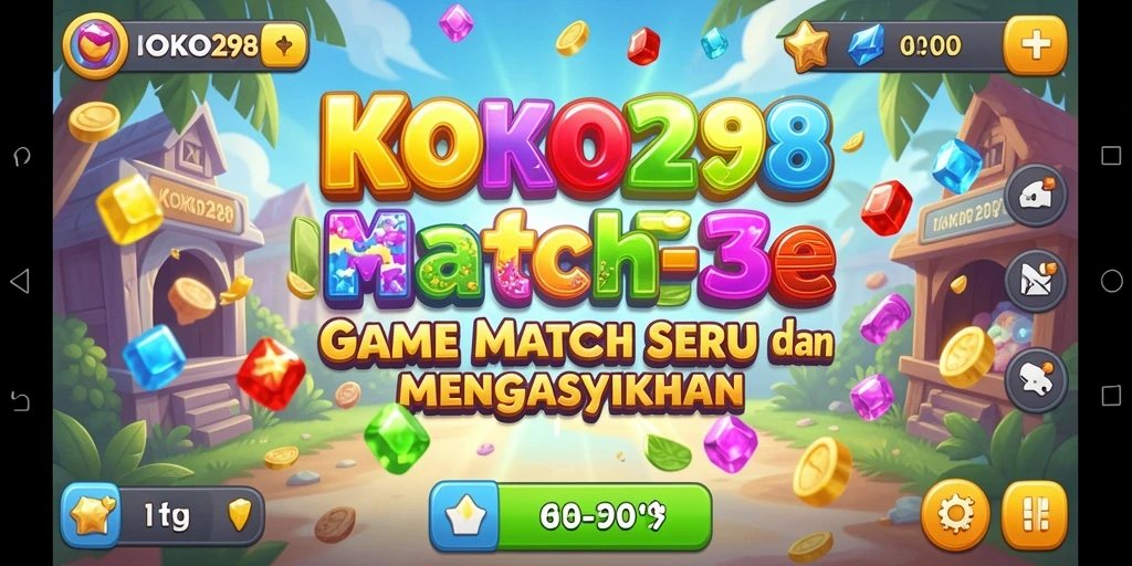 Screenshot gameplay KOKO288 yang menampilkan aksi match-3 yang seru.