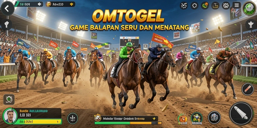 Screenshot utama menunjukkan gameplay balapan yang intens dan mendebarkan.
