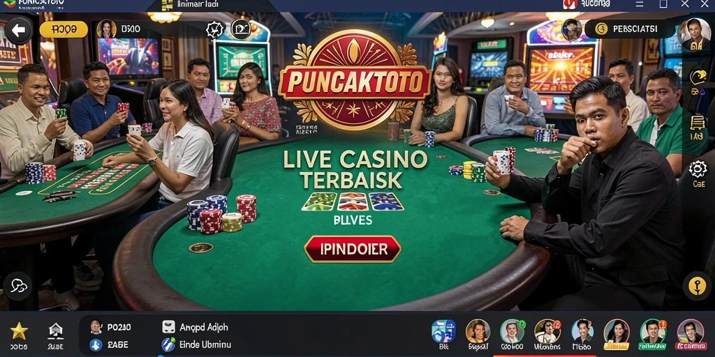 Tampilan gameplay Live Casino yang menarik dan interaktif di PUNCAKTOTO.