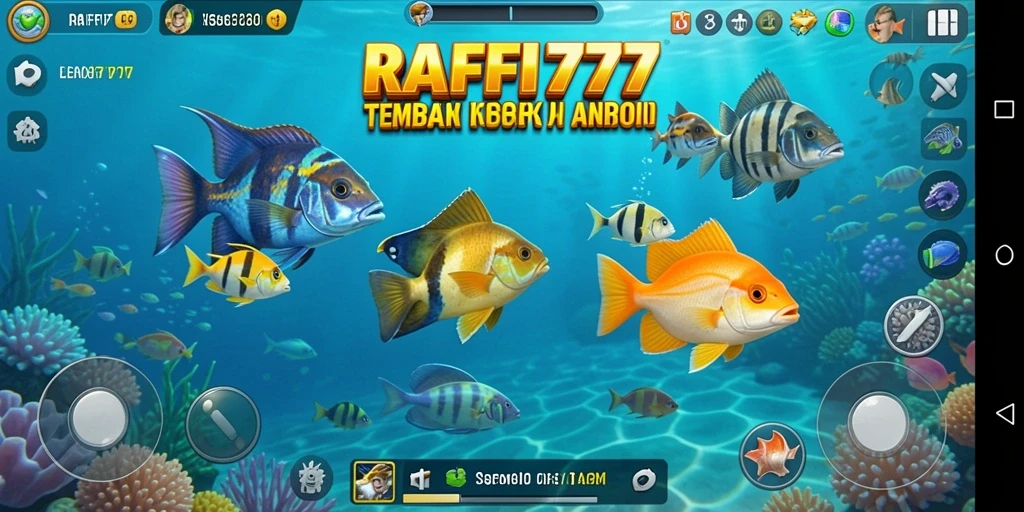 Screenshot gameplay RAFFI777 yang seru saat menembak ikan.