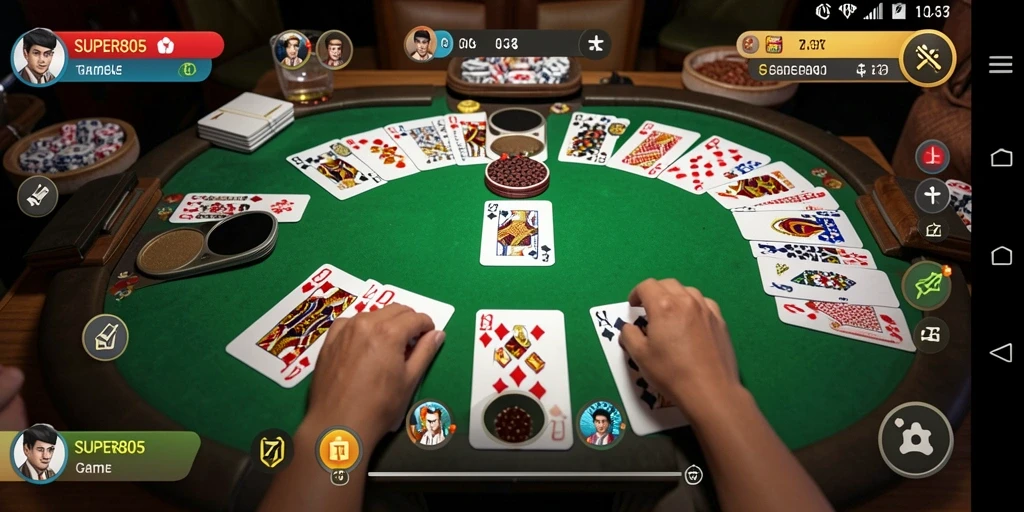 Tampilan gameplay seru Gaple di SUPER805 dengan grafik menarik.