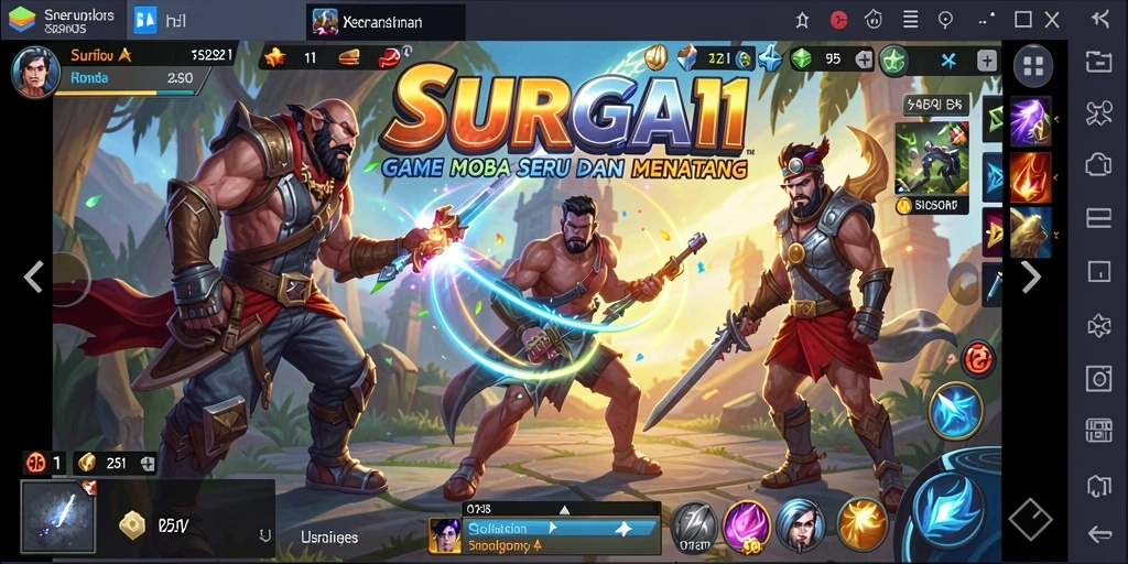 Tangkapan layar utama yang menunjukkan aksi seru dalam gameplay MOBA.