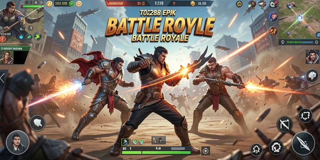 Screenshot TO288 menampilkan aksi seru dalam gameplay Battle Royale.