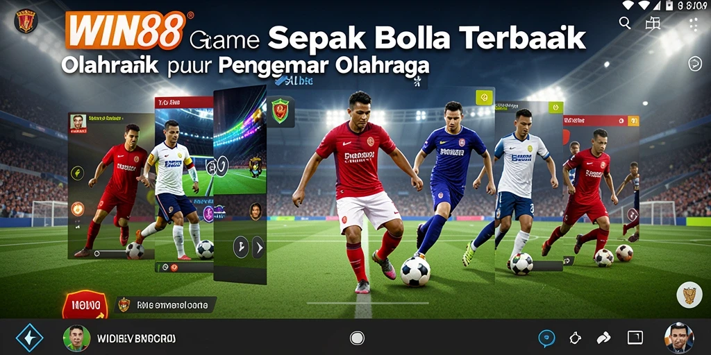 Tampilan menarik dari gameplay sepak bola yang mendebarkan.